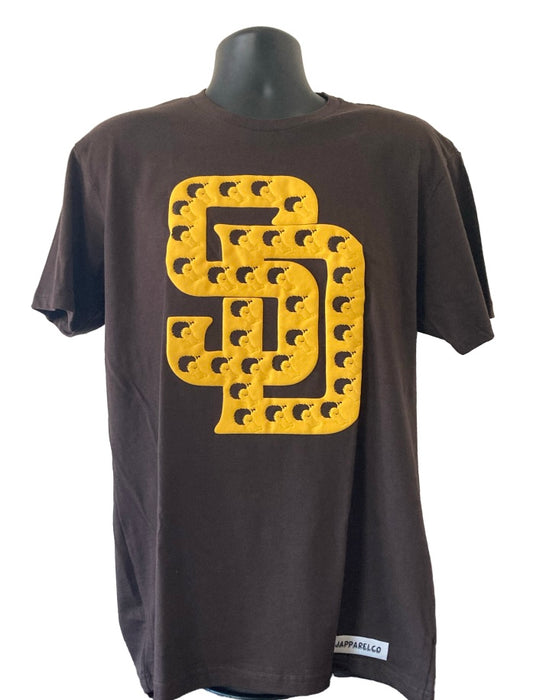 Brown and Yellow Puff Print SD Tee